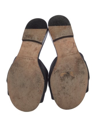 Manolo Blahnik Satin Crystal Embellishments Mules