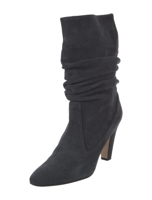 Manolo Blahnik Suede Slouch Boots