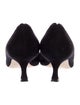 Manolo Blahnik Suede Scalloped Accent Pumps