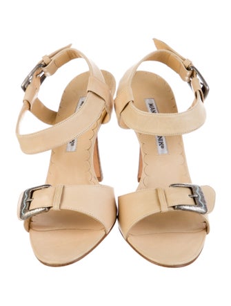 Manolo Blahnik Leather Slingback Sandals