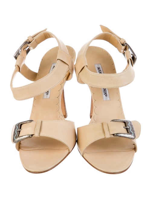 Manolo Blahnik Leather Slingback Sandals