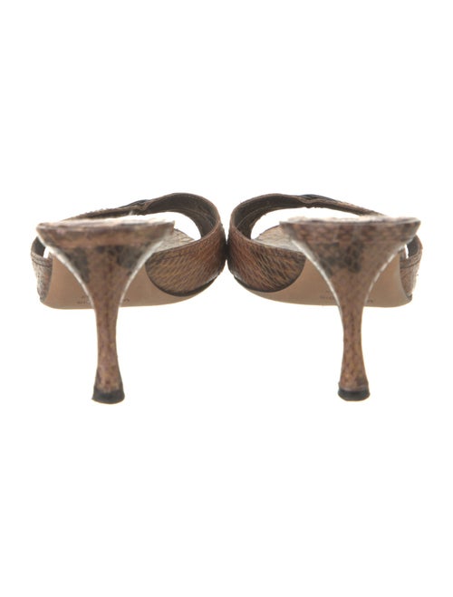 Manolo Blahnik Snakeskin Animal Print Slides