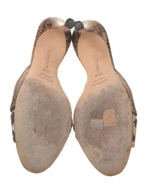 Manolo Blahnik Snakeskin Animal Print Slides