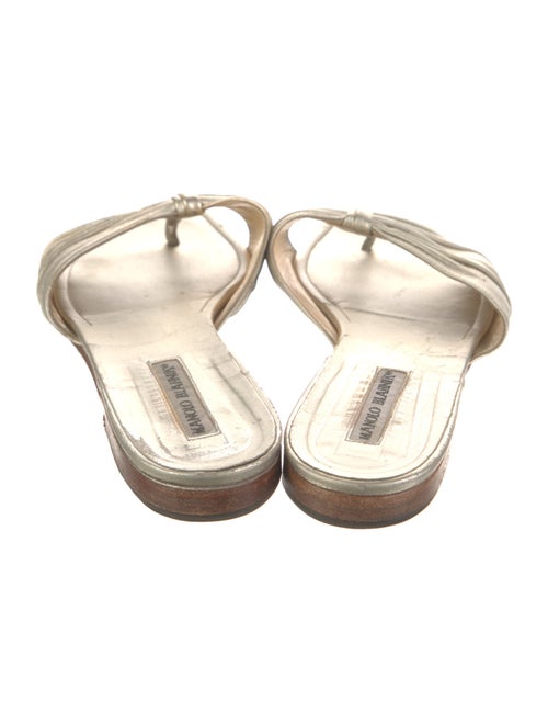 Manolo Blahnik Leather Slides