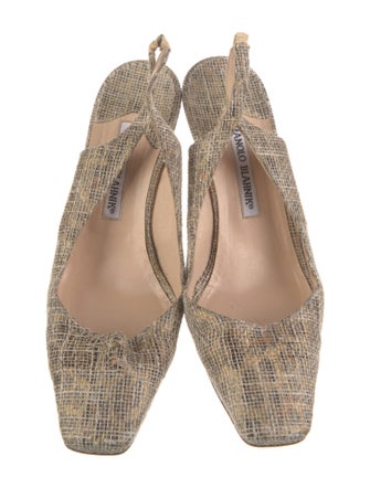 Manolo Blahnik Animal Print Slingback Pumps