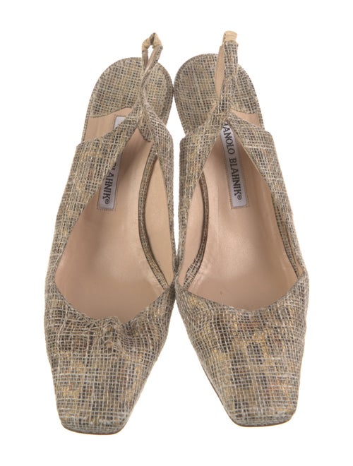 Manolo Blahnik Animal Print Slingback Pumps