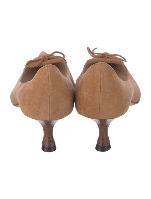 Manolo Blahnik Suede Bow Accents Pumps