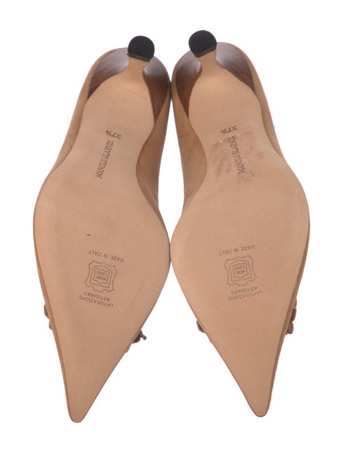 Manolo Blahnik Suede Bow Accents Pumps