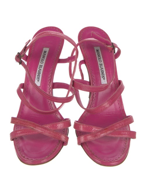 Manolo Blahnik Patent Leather Slingback Sandals