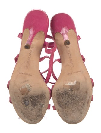 Manolo Blahnik Patent Leather Slingback Sandals