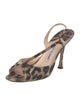 Manolo Blahnik Suede Animal Print Slingback Sandals