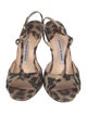 Manolo Blahnik Suede Animal Print Slingback Sandals