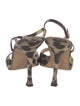 Manolo Blahnik Suede Animal Print Slingback Sandals