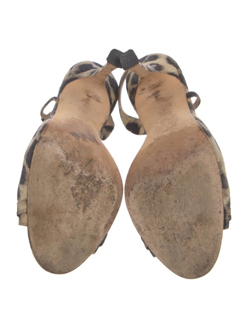 Manolo Blahnik Suede Animal Print Slingback Sandals