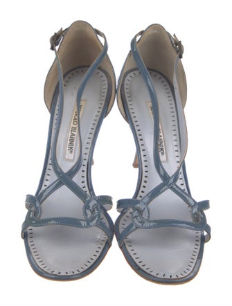 Manolo Blahnik Patent Leather Slingback Sandals