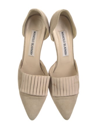 Manolo Blahnik Suede D'Orsay Pumps