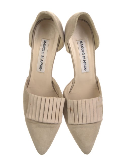 Manolo Blahnik Suede D'Orsay Pumps