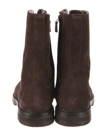 Manolo Blahnik Suede Lace-Up Boots