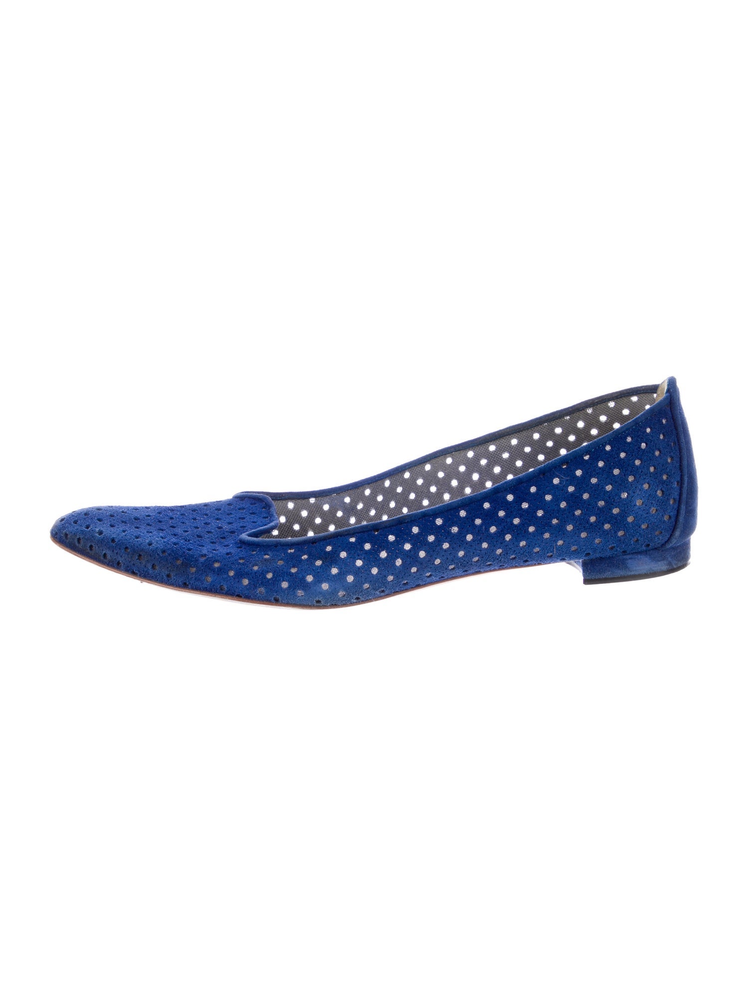 Manolo Blahnik Suede Lasercut Accents Flats