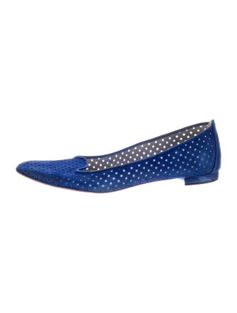 Manolo Blahnik Suede Lasercut Accents Flats