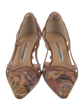 Manolo Blahnik Printed D'Orsay Pumps