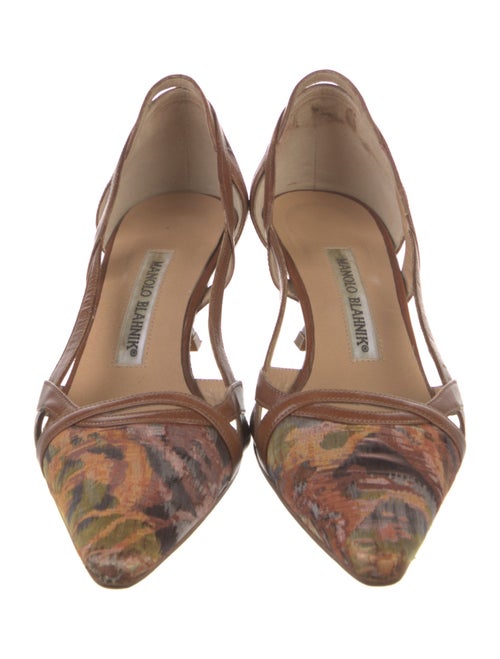 Manolo Blahnik Printed D'Orsay Pumps
