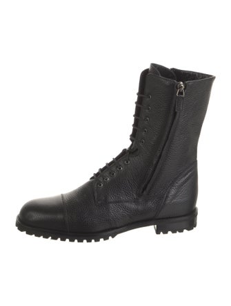Manolo Blahnik Leather Combat Boots