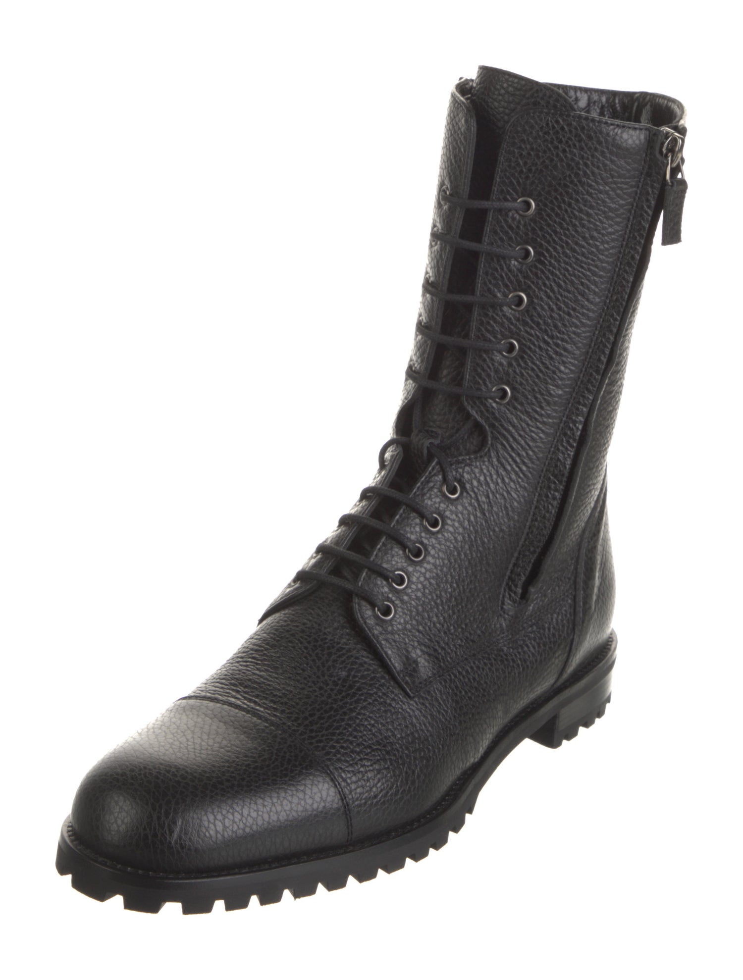 Manolo Blahnik Leather Combat Boots