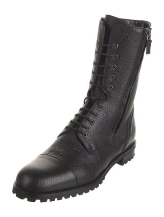 Manolo Blahnik Leather Combat Boots