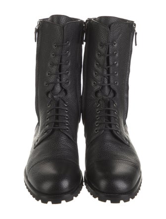 Manolo Blahnik Leather Combat Boots