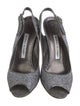 Manolo Blahnik Glitter Slingback Sandals