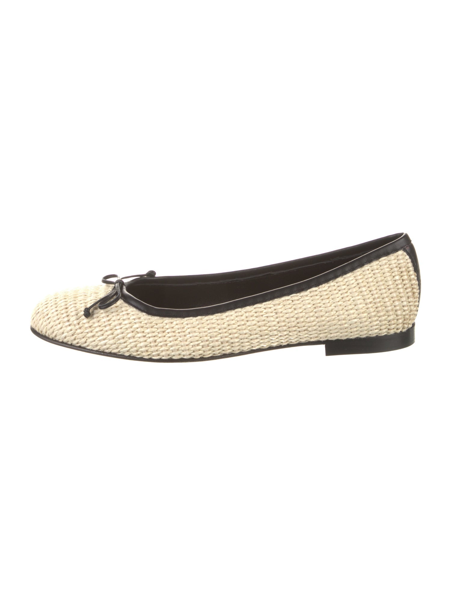 Manolo Blahnik Straw Colorblock Pattern Ballet Flats