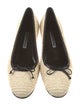 Manolo Blahnik Straw Colorblock Pattern Ballet Flats