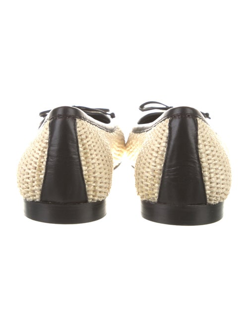 Manolo Blahnik Straw Colorblock Pattern Ballet Flats