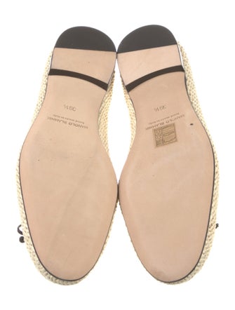Manolo Blahnik Straw Colorblock Pattern Ballet Flats