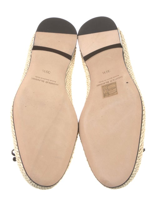 Manolo Blahnik Straw Colorblock Pattern Ballet Flats