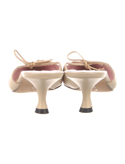 Manolo Blahnik Leather Houndstooth Print Mules