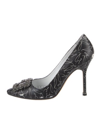 Manolo Blahnik Leather Printed Pumps
