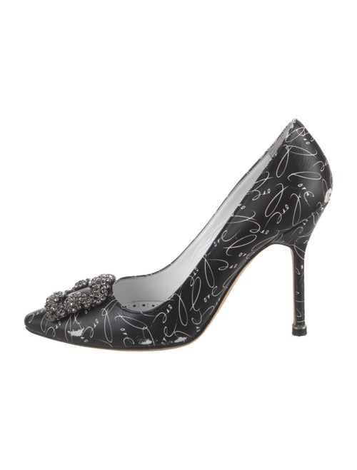 Manolo Blahnik Leather Printed Pumps