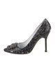 Manolo Blahnik Leather Printed Pumps