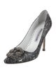 Manolo Blahnik Leather Printed Pumps