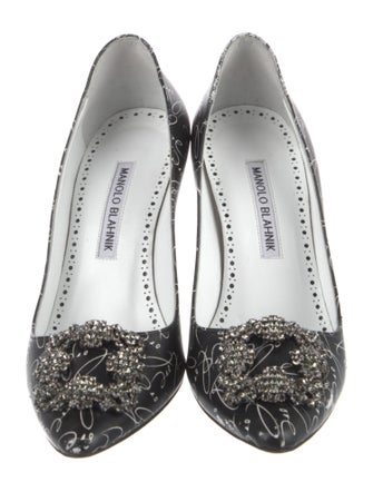 Manolo Blahnik Leather Printed Pumps