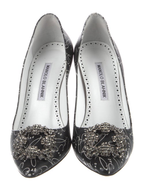 Manolo Blahnik Leather Printed Pumps