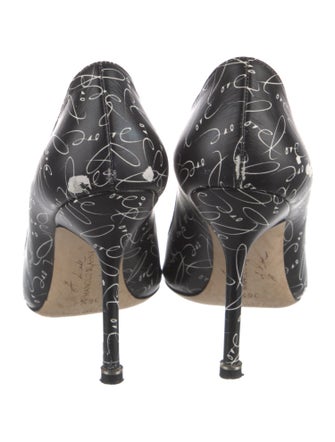 Manolo Blahnik Leather Printed Pumps