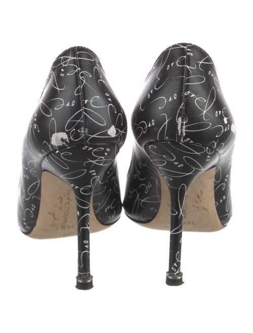 Manolo Blahnik Leather Printed Pumps