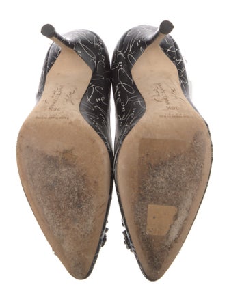 Manolo Blahnik Leather Printed Pumps