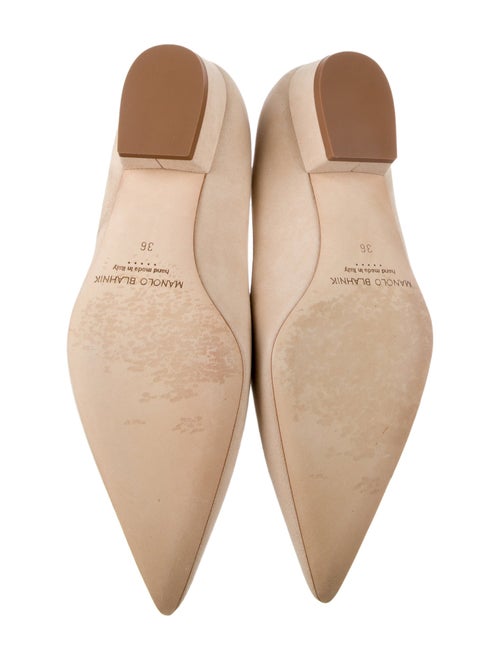 Manolo Blahnik Suede Crystal Embellishments Flats