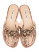 Manolo Blahnik Snakeskin Animal Print Slides