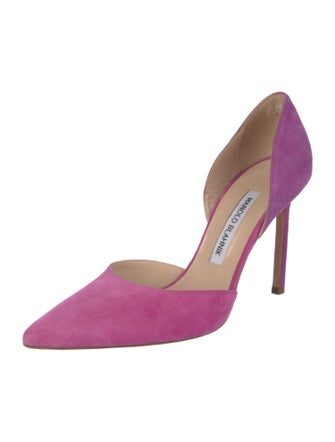 Manolo Blahnik Suede D'Orsay Pumps