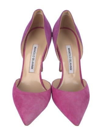 Manolo Blahnik Suede D'Orsay Pumps